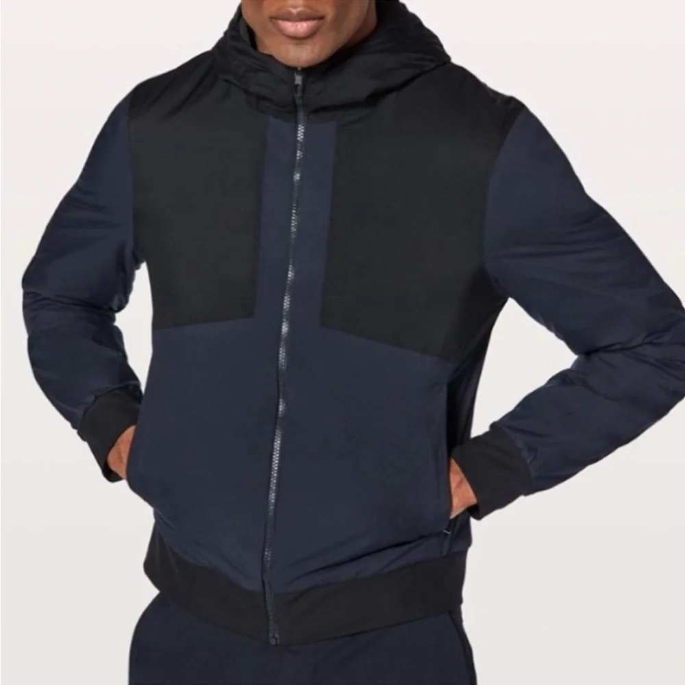 Lululemon City Scope Jacket Mens XL Black Blue Full Zip Active Workout READ